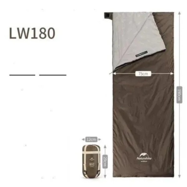 Фото - Спальний мішок Naturehike Summer LW180 NH21MSD09 Brown (6927595777954-R)